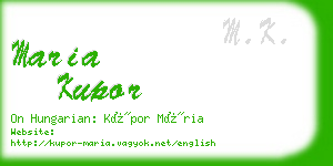 maria kupor business card